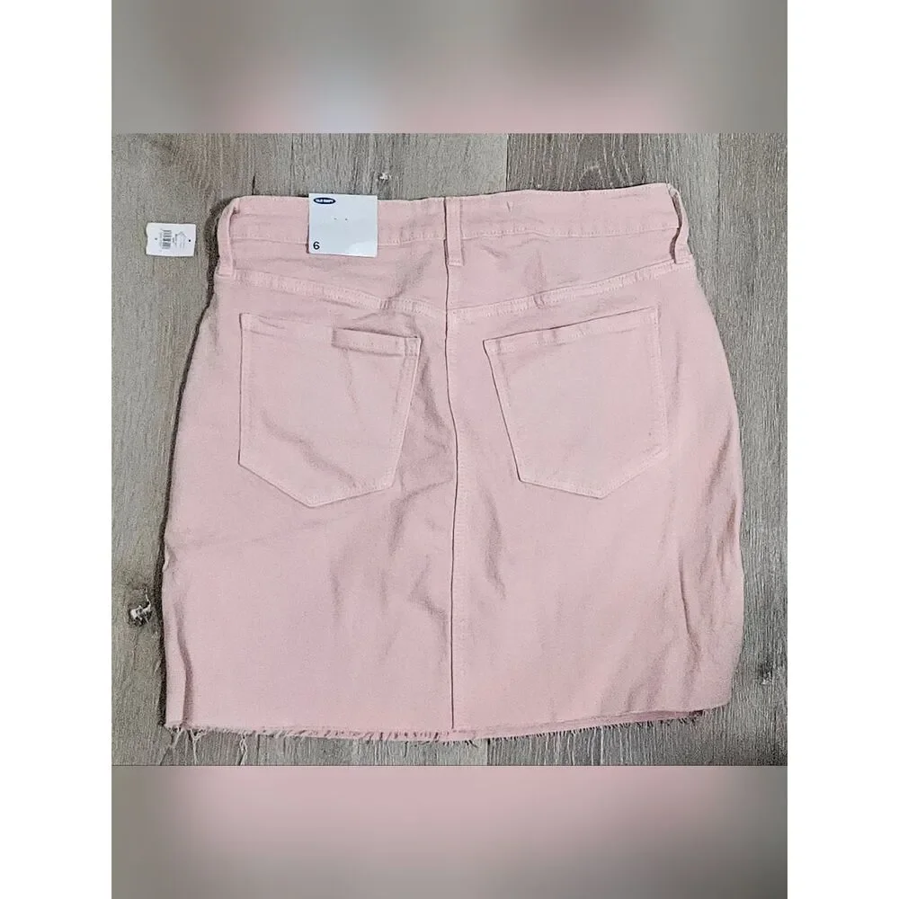 NWT Old Navy Button Front Denim Skirt Women's Size 6